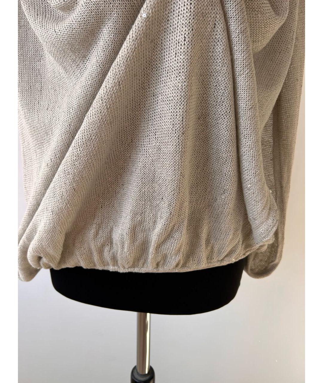 BRUNELLO CUCINELLI Бежевая льняная блузы, фото 5