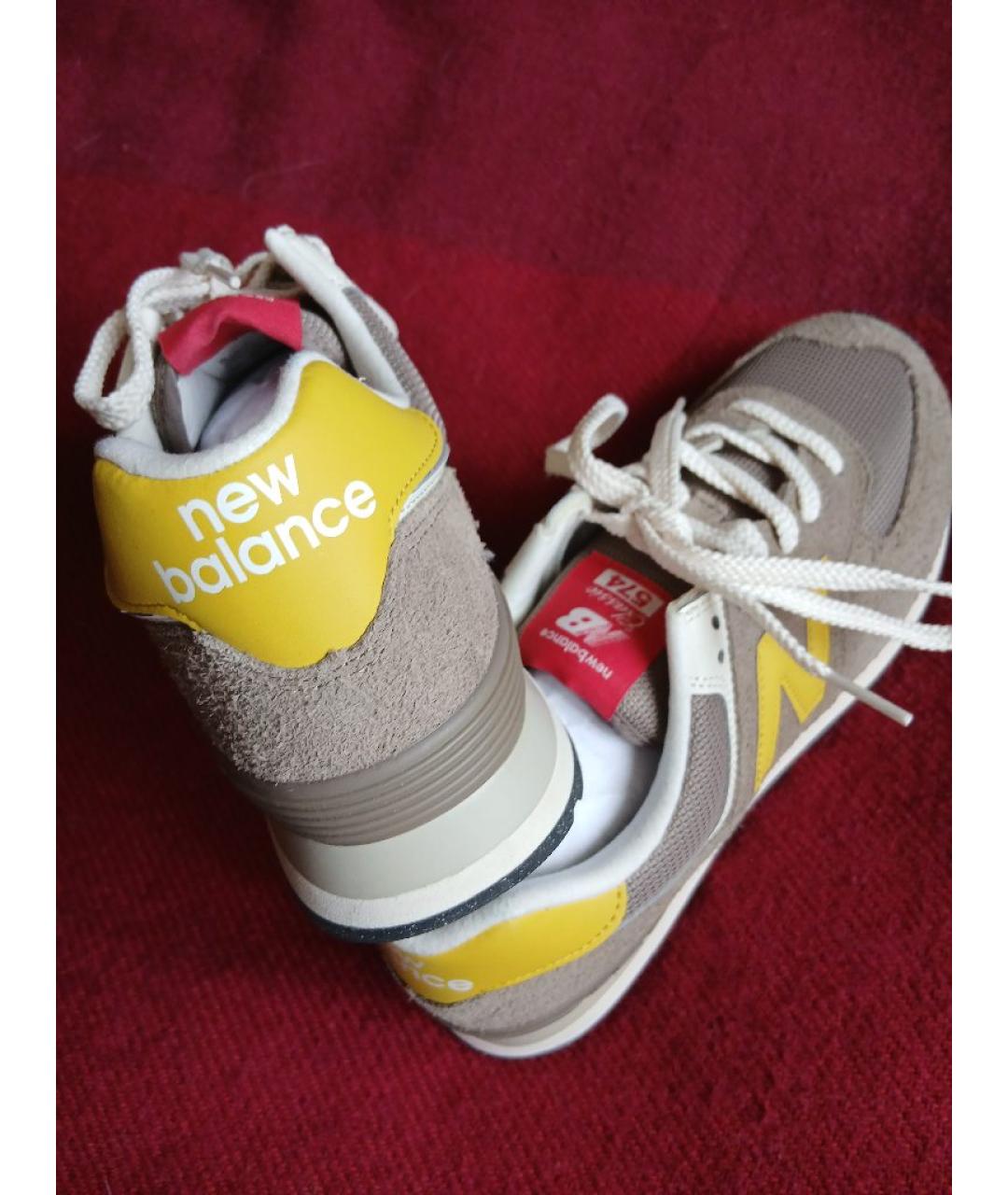 NEW BALANCE Бежевые кожаные кроссовки, фото 8