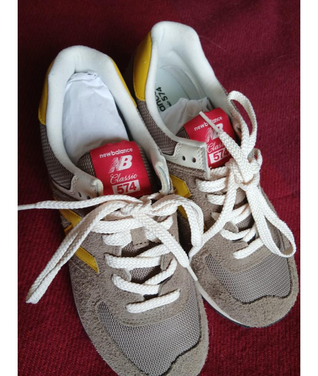 NEW BALANCE Бежевые кожаные кроссовки, фото 2