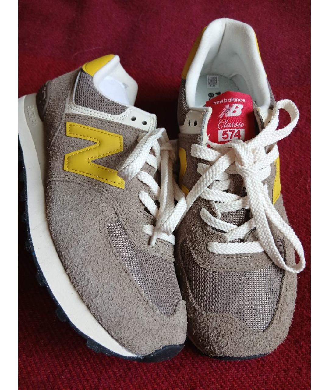 NEW BALANCE Бежевые кожаные кроссовки, фото 4