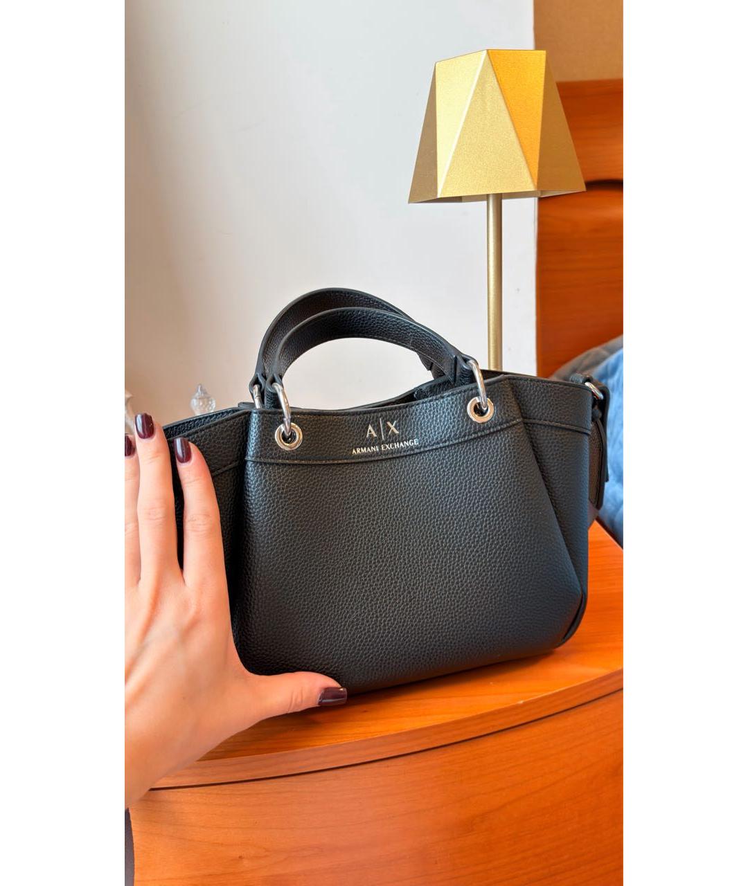 ARMANI EXCHANGE Черная сумка через плечо из искусственной кожи, фото 4