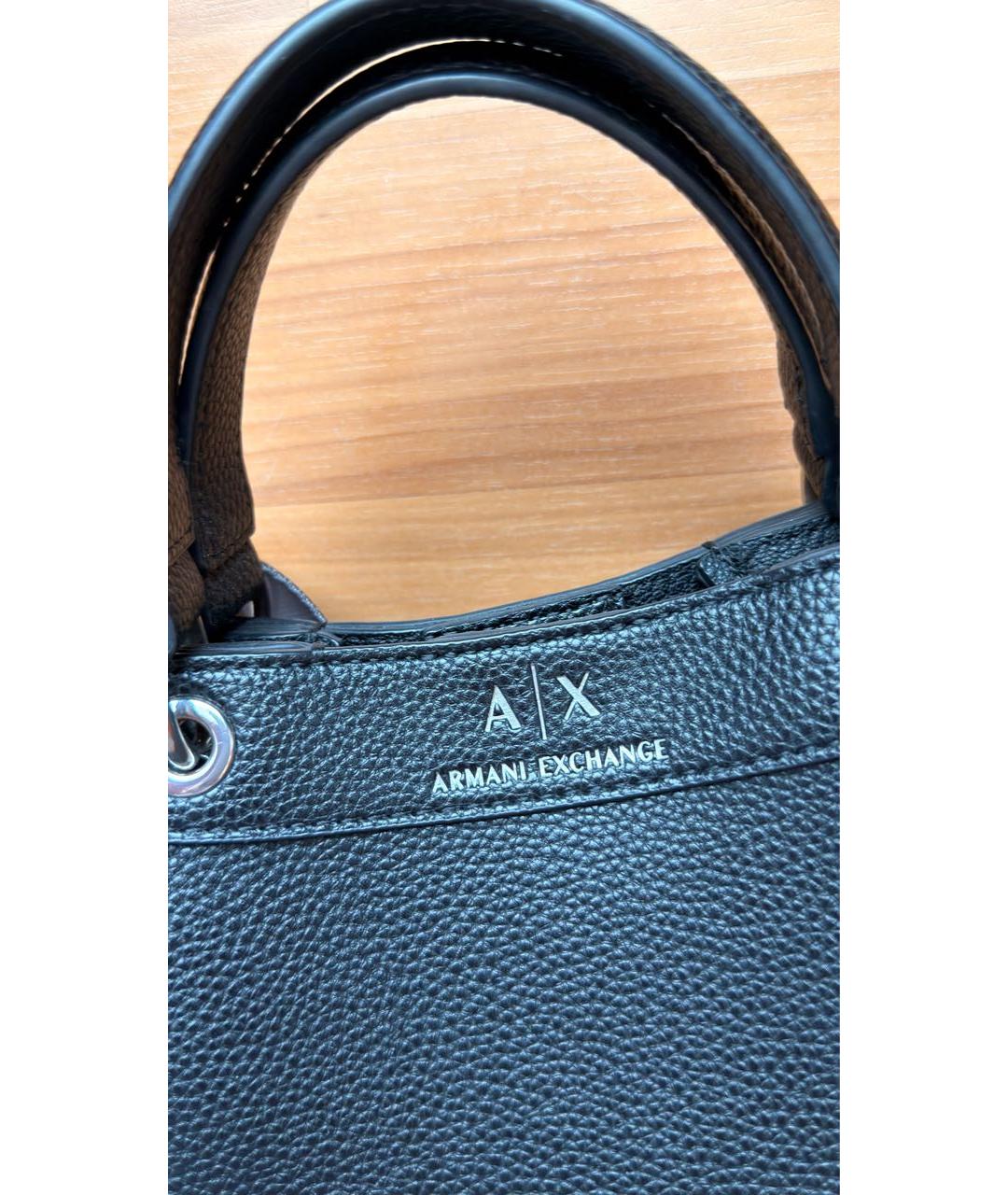 ARMANI EXCHANGE Черная сумка через плечо из искусственной кожи, фото 3