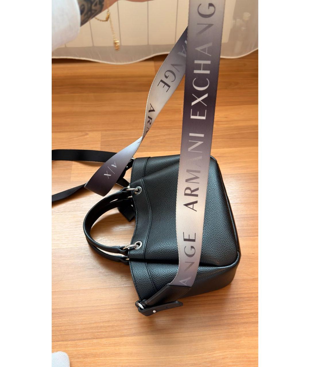 ARMANI EXCHANGE Черная сумка через плечо из искусственной кожи, фото 2