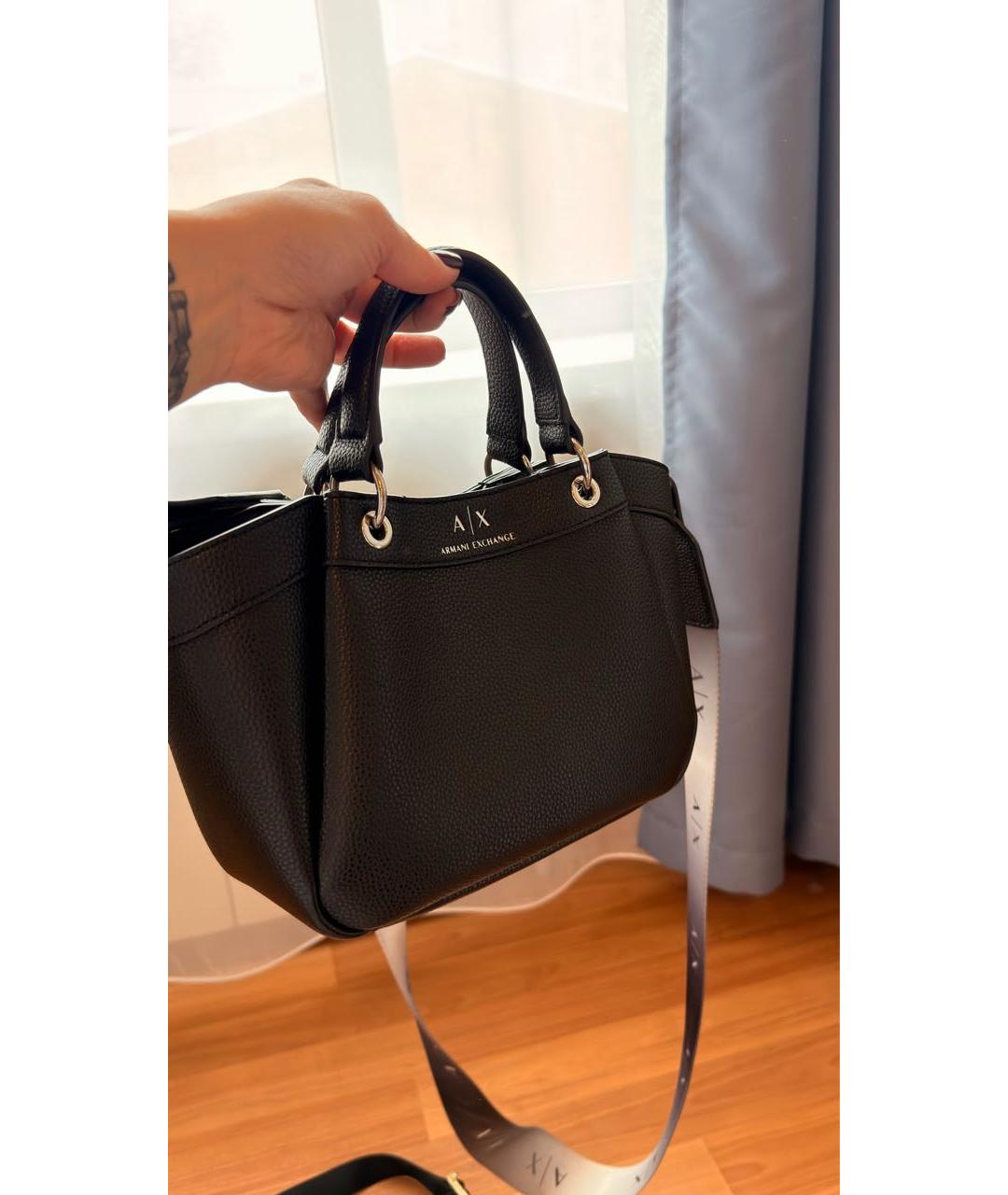 ARMANI EXCHANGE Черная сумка через плечо из искусственной кожи, фото 5