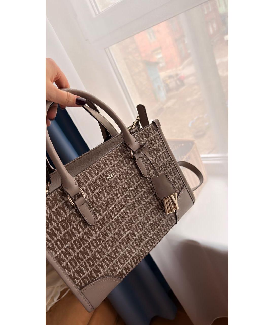 DKNY Коричневая сумка с короткими ручками, фото 2