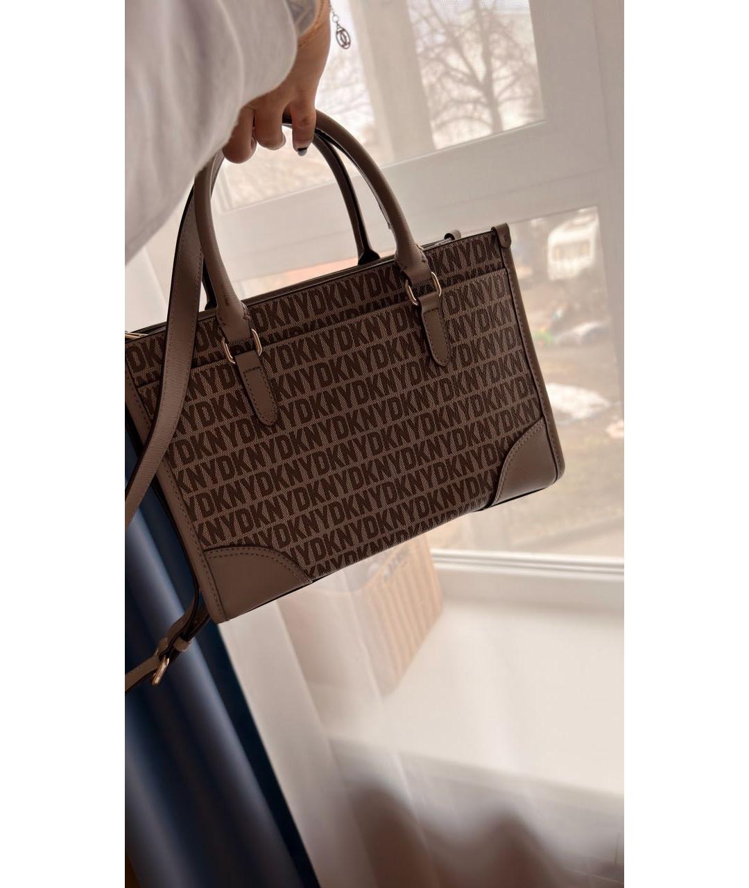 DKNY Коричневая сумка с короткими ручками, фото 5