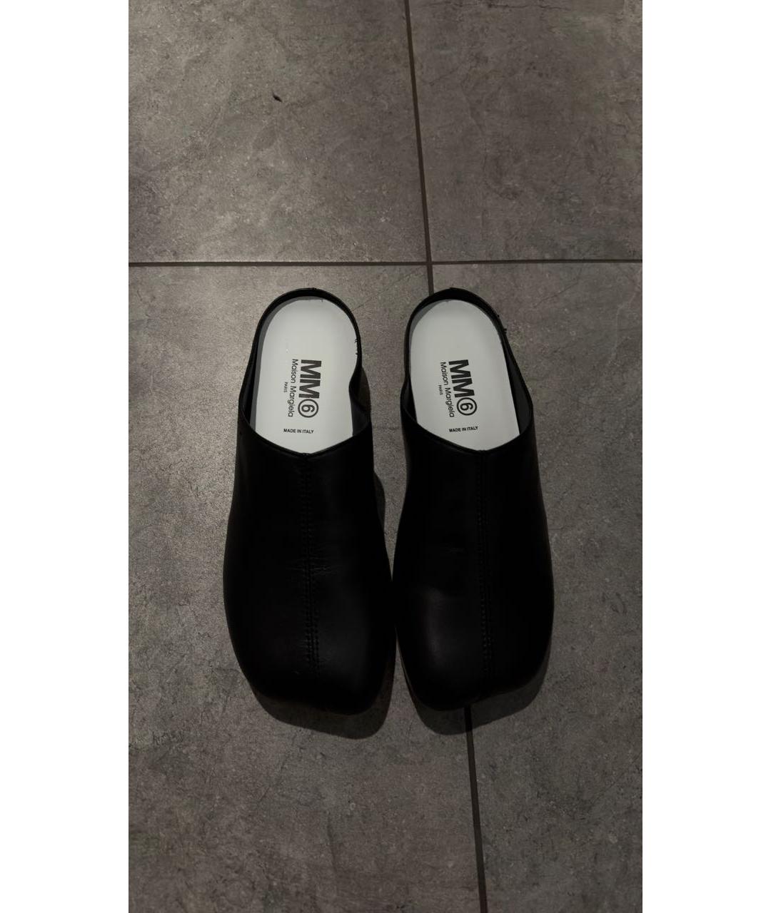 MAISON MARGIELA Черные кожаные мюли, фото 2