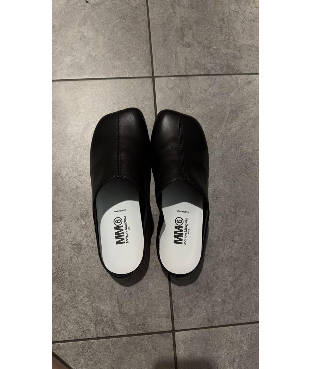 MAISON MARGIELA Черные кожаные мюли, фото 3
