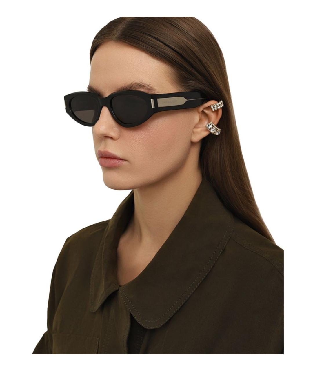 SAINT LAURENT Черные пластиковые солнцезащитные очки, фото 6