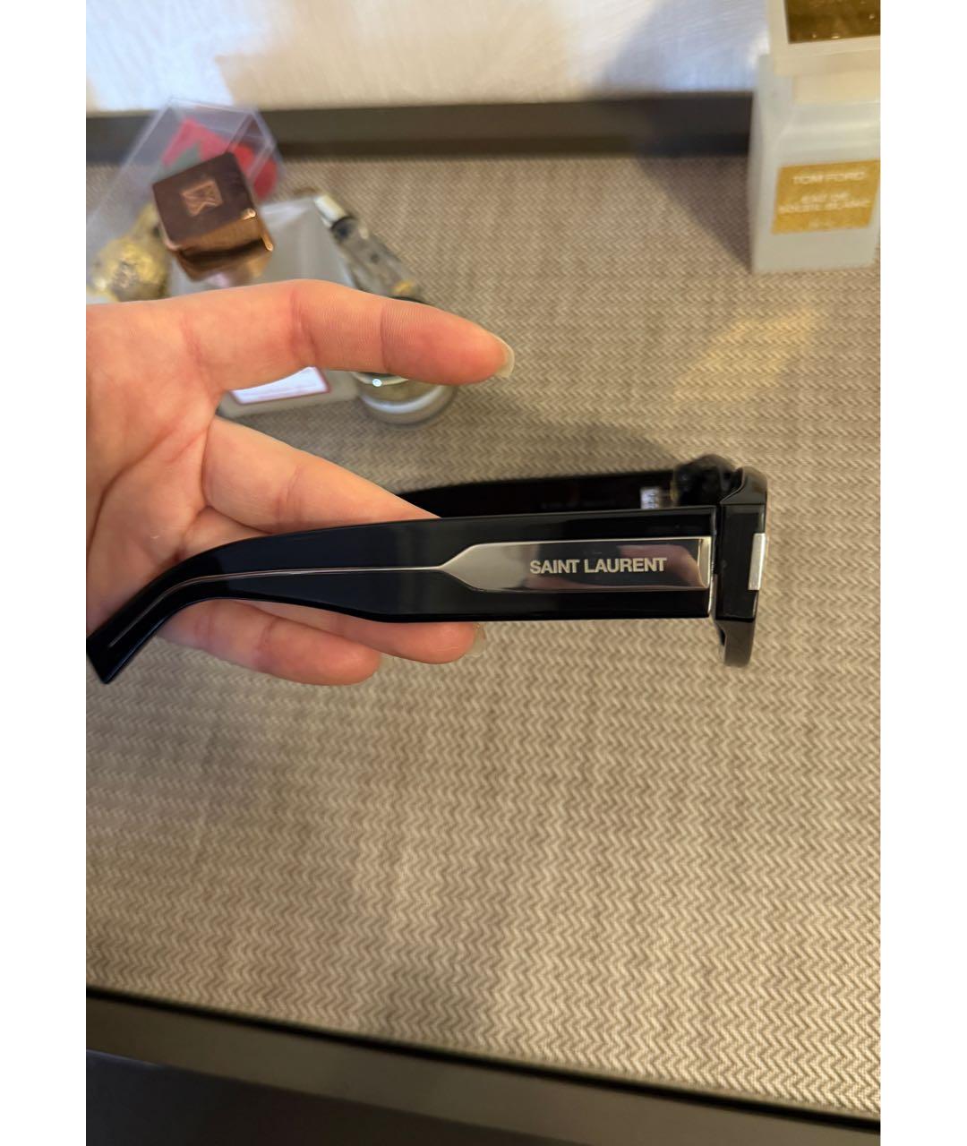 SAINT LAURENT Черные пластиковые солнцезащитные очки, фото 8