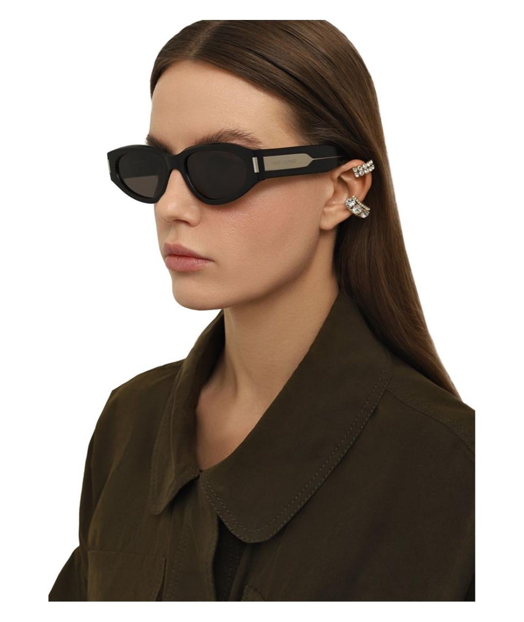 SAINT LAURENT Черные пластиковые солнцезащитные очки, фото 2