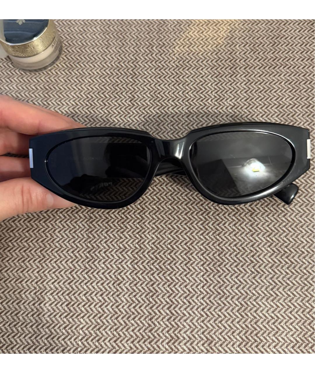 SAINT LAURENT Черные пластиковые солнцезащитные очки, фото 3