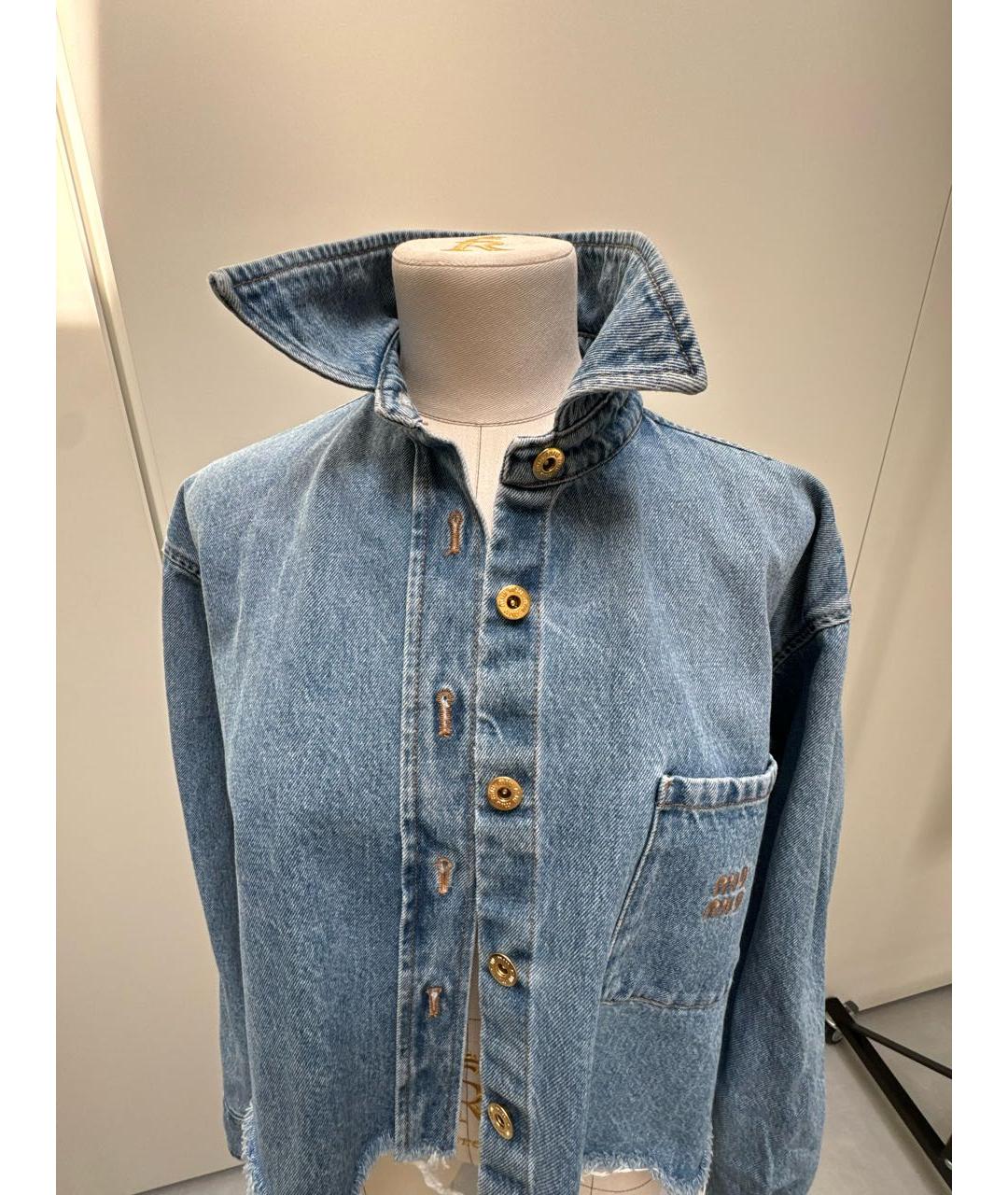 MIU MIU Голубая деним куртка, фото 4