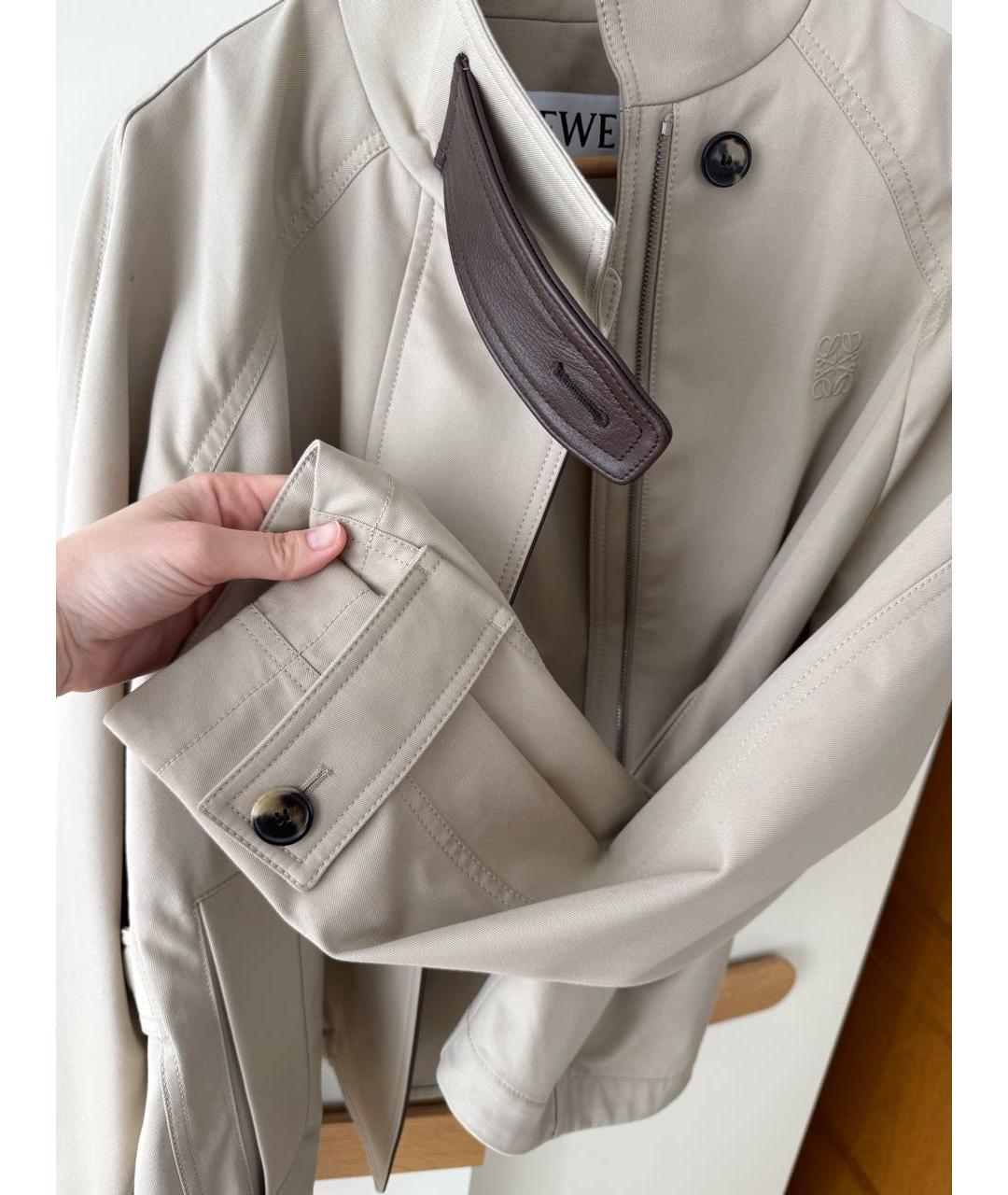 LOEWE Бежевый хлопковый тренч/плащ, фото 7