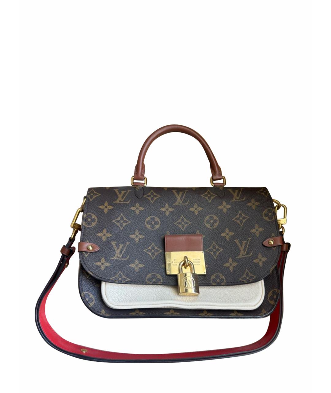 LOUIS VUITTON Коричневая кожаная сумка с короткими ручками, фото 1