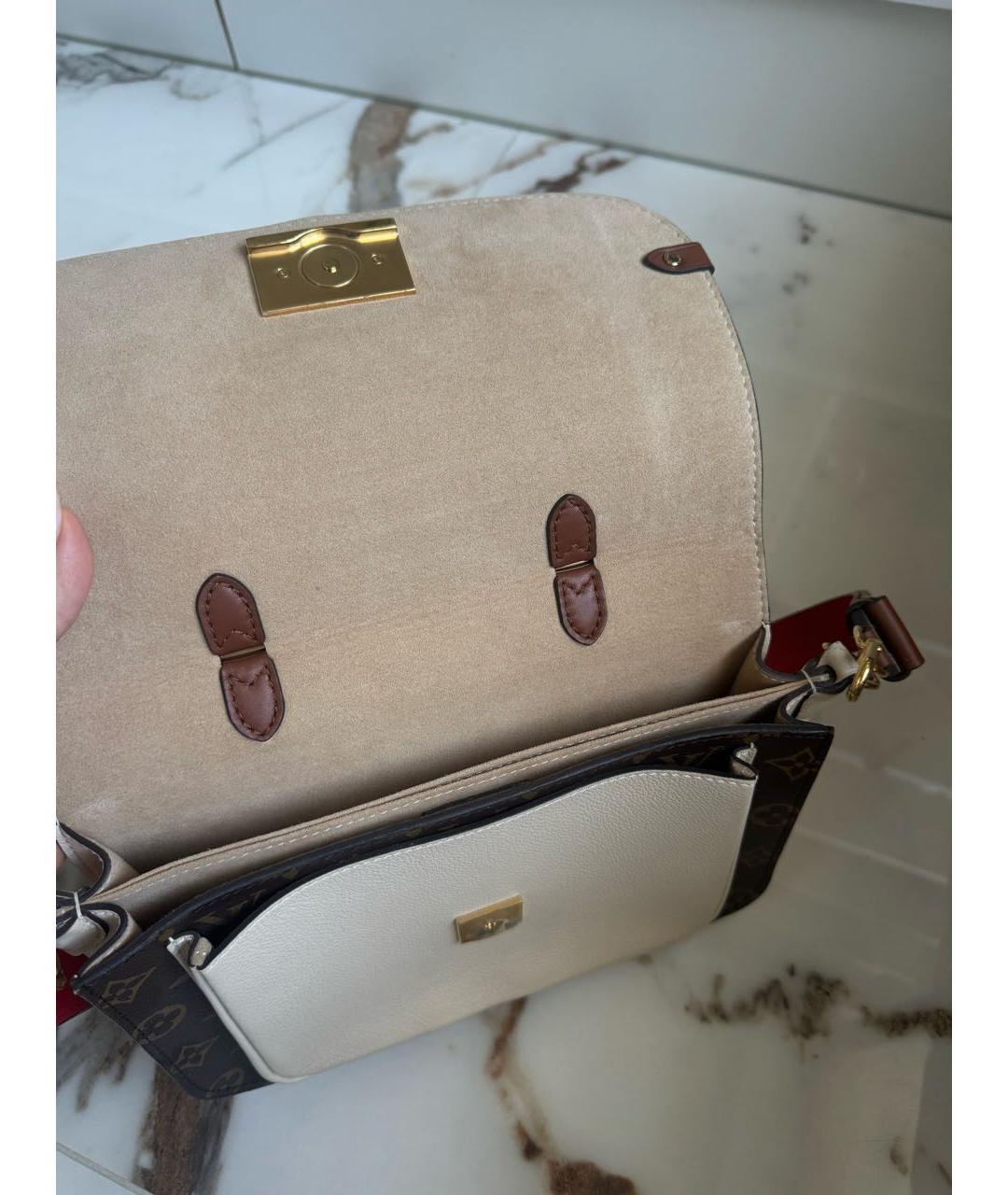 LOUIS VUITTON Коричневая кожаная сумка с короткими ручками, фото 4