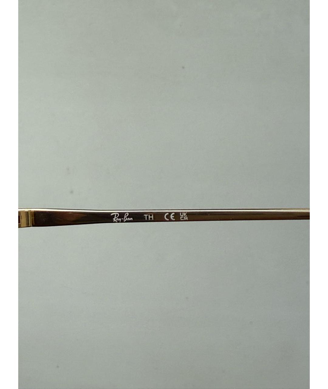 RAY BAN Бежевые пластиковые солнцезащитные очки, фото 4