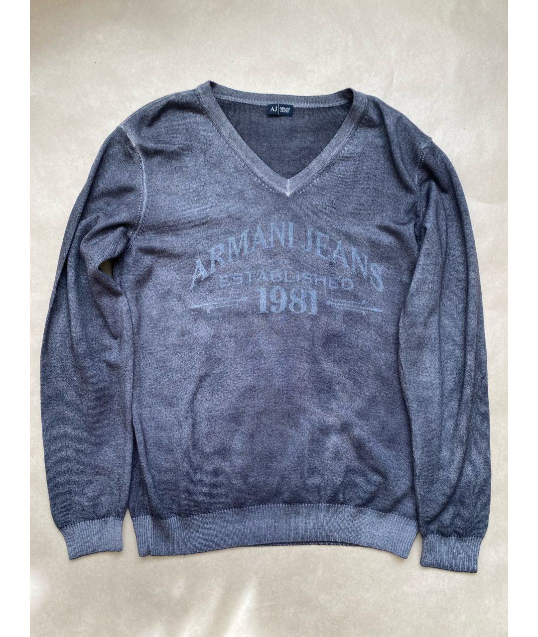 ARMANI JEANS Серый шерстяной джемпер / свитер, фото 6