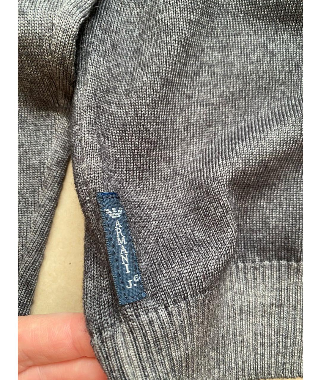 ARMANI JEANS Серый шерстяной джемпер / свитер, фото 5