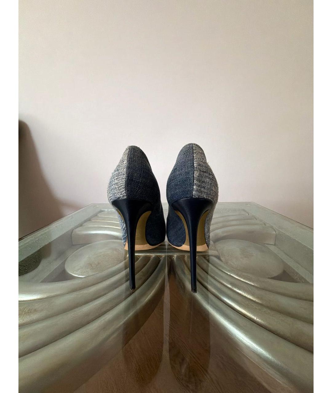 DOLCE&GABBANA Синие текстильные туфли, фото 4