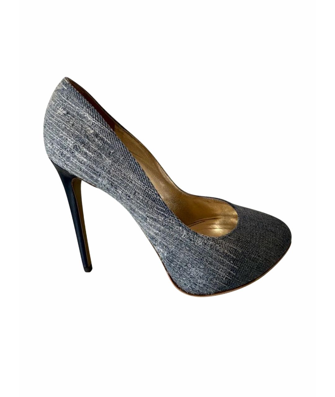 DOLCE&GABBANA Синие текстильные туфли, фото 1