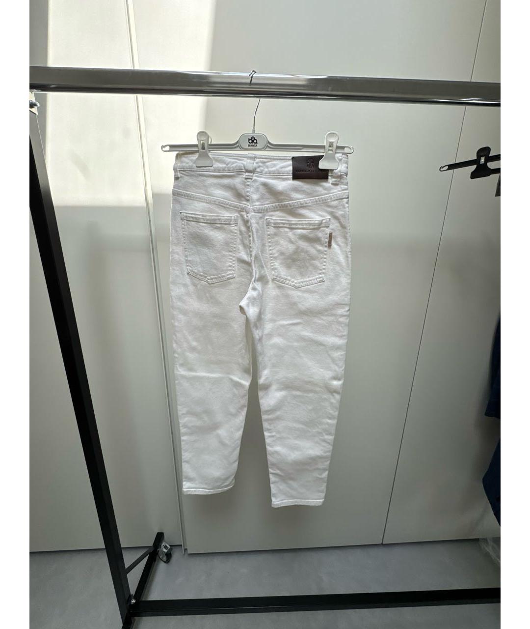 BRUNELLO CUCINELLI Белые прямые джинсы, фото 2