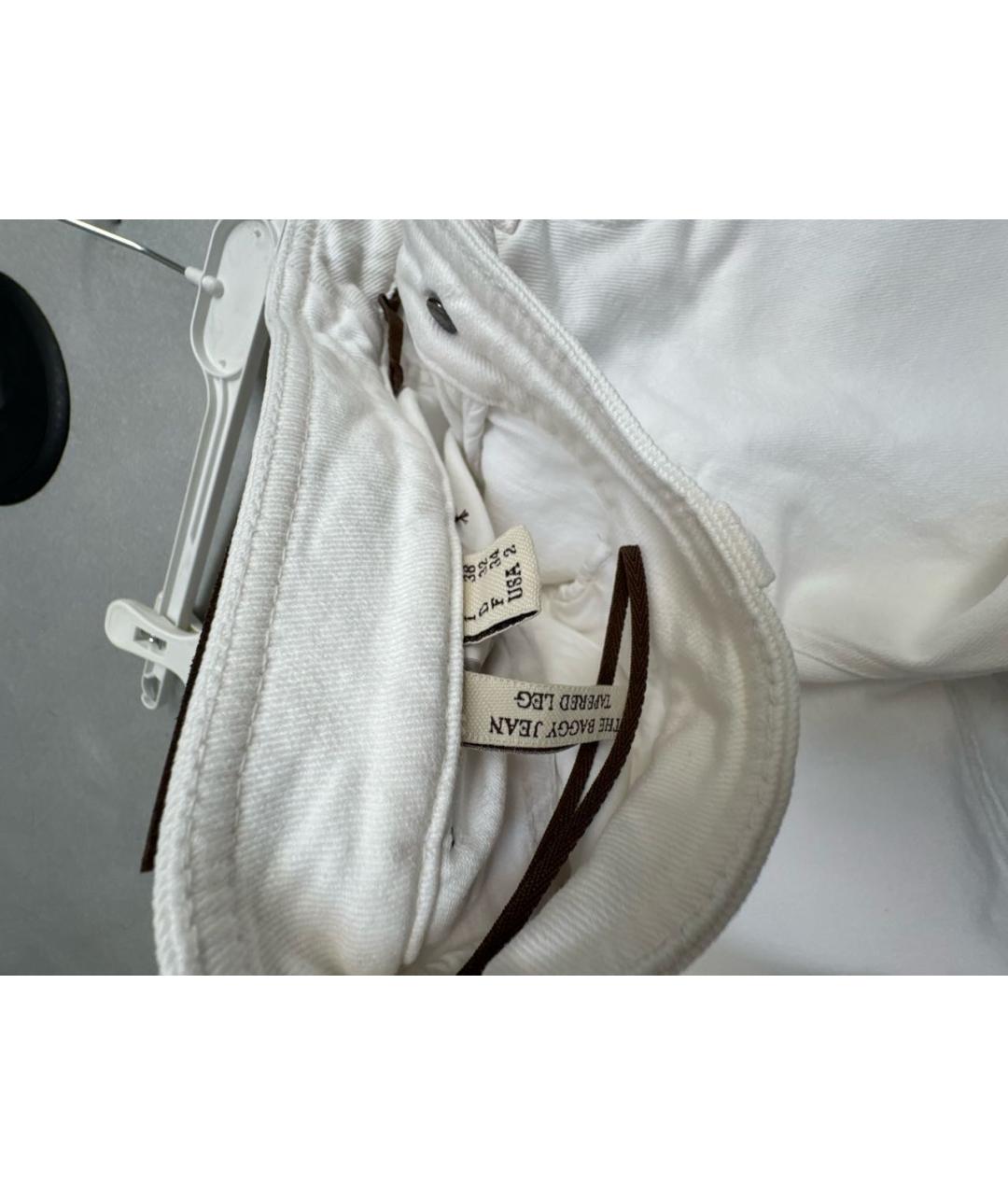 BRUNELLO CUCINELLI Белые прямые джинсы, фото 8