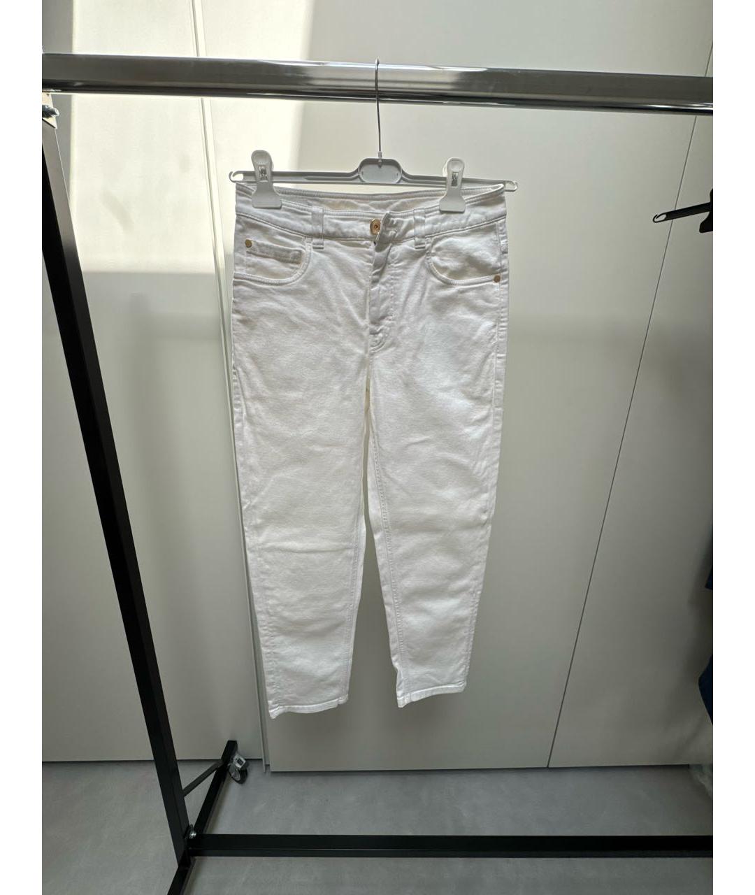 BRUNELLO CUCINELLI Белые прямые джинсы, фото 9