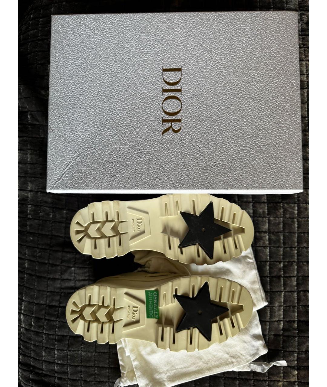 CHRISTIAN DIOR Бежевые кожаные лоферы, фото 5