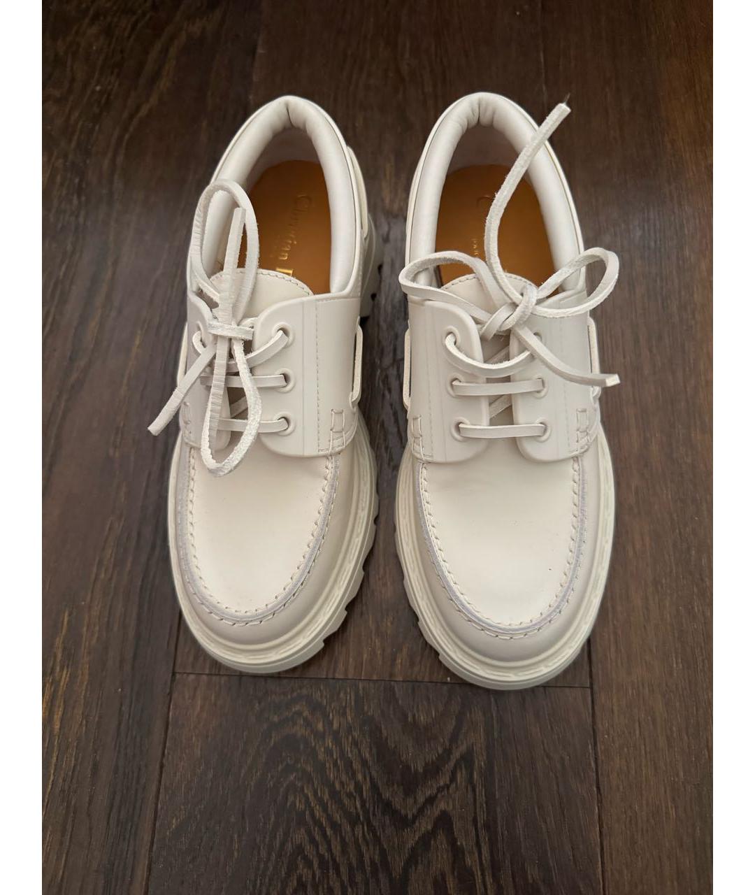 CHRISTIAN DIOR Бежевые кожаные лоферы, фото 2