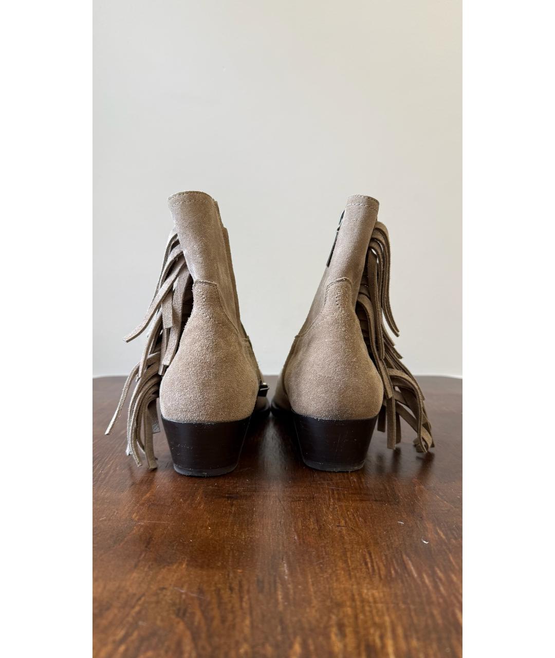 SAINT LAURENT Бежевые замшевые туфли, фото 4