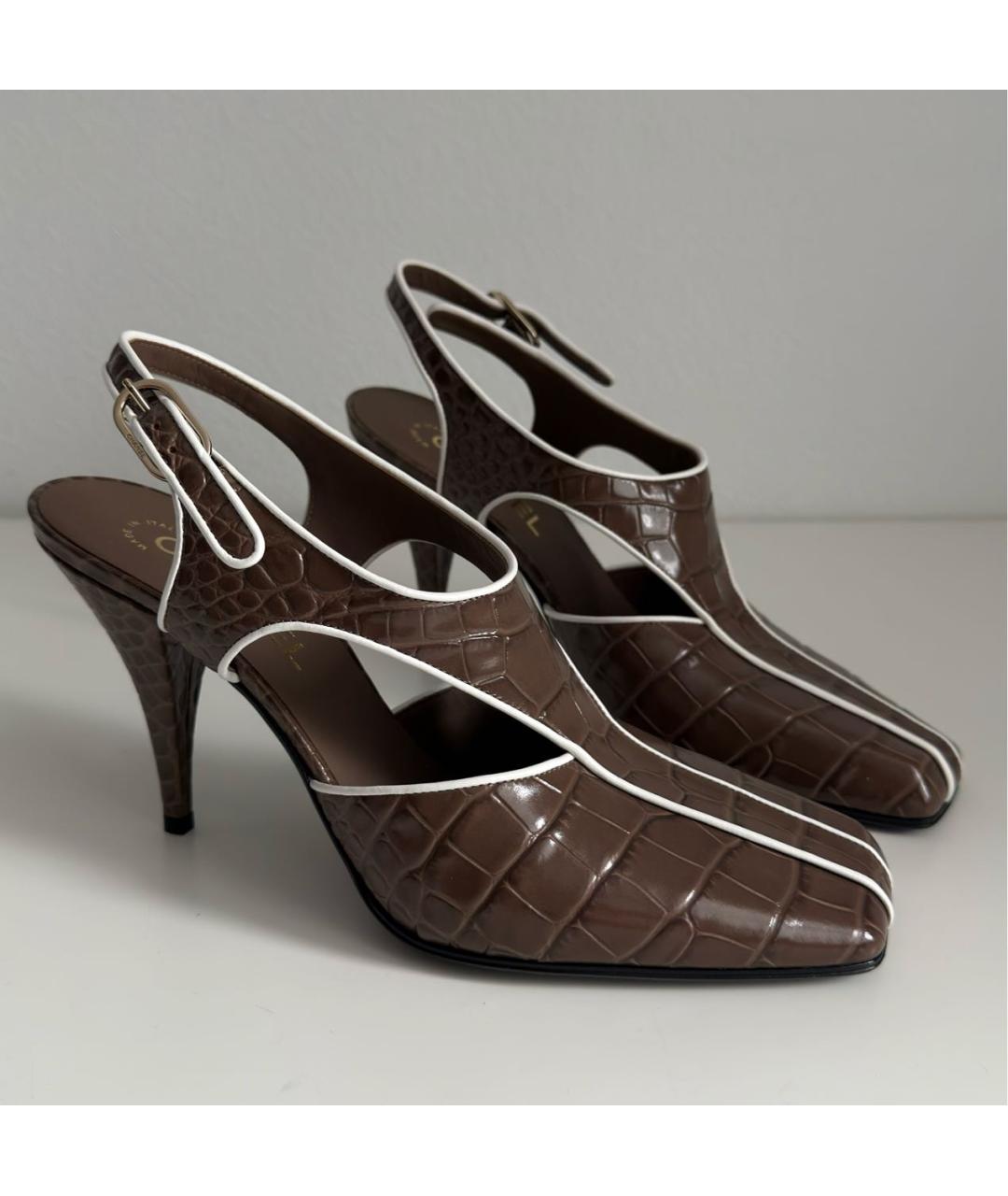 CHANEL Коричневые кожаные туфли, фото 8