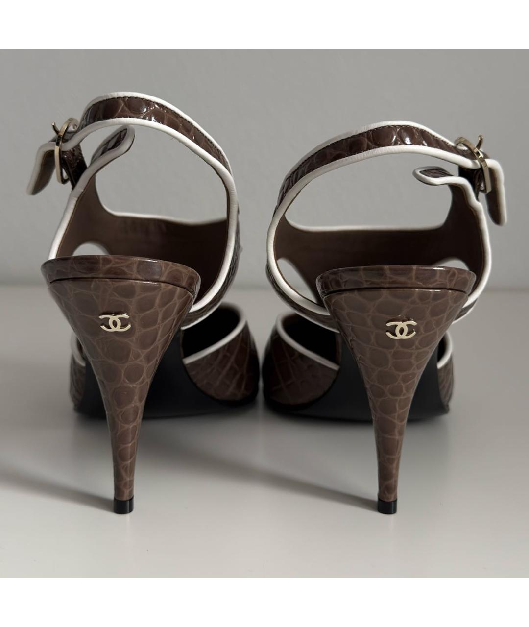 CHANEL Коричневые кожаные туфли, фото 5