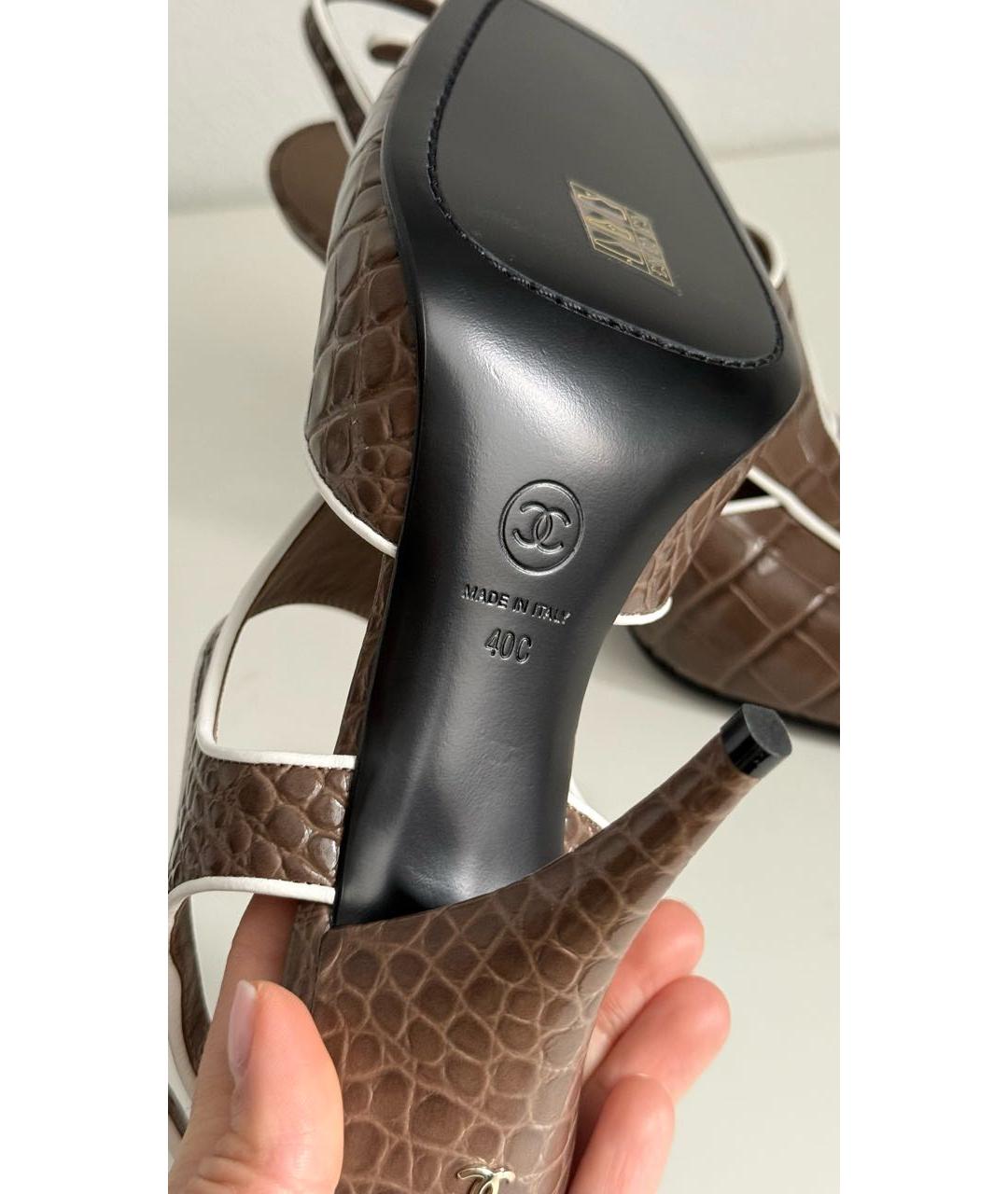 CHANEL Коричневые кожаные туфли, фото 7