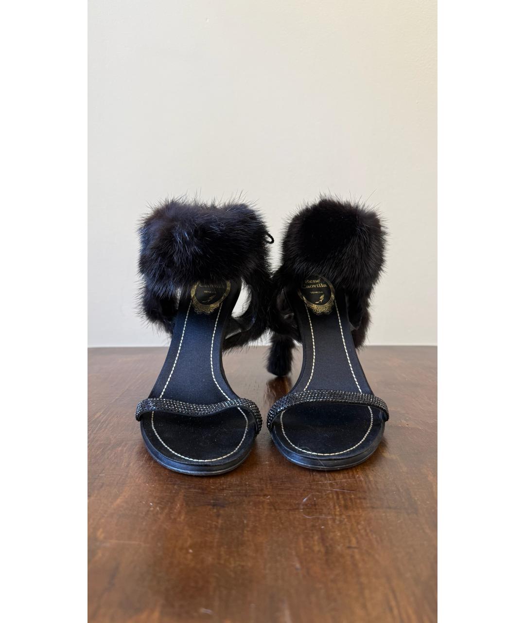 RENE CAOVILLA Черные босоножки, фото 2