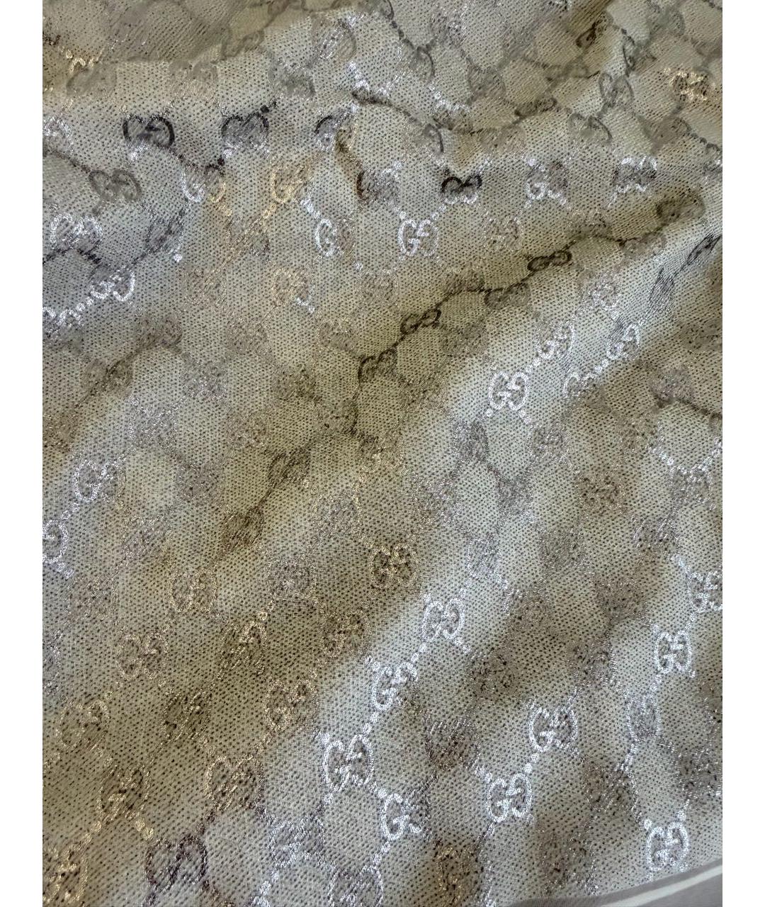 GUCCI Серый шерстяной платок, фото 2