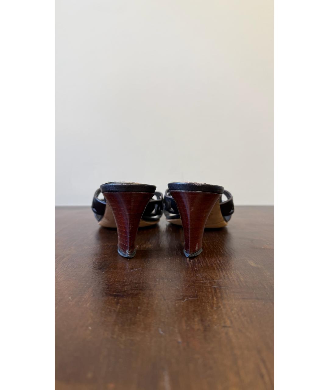 CELINE Черные кожаные сандалии, фото 4