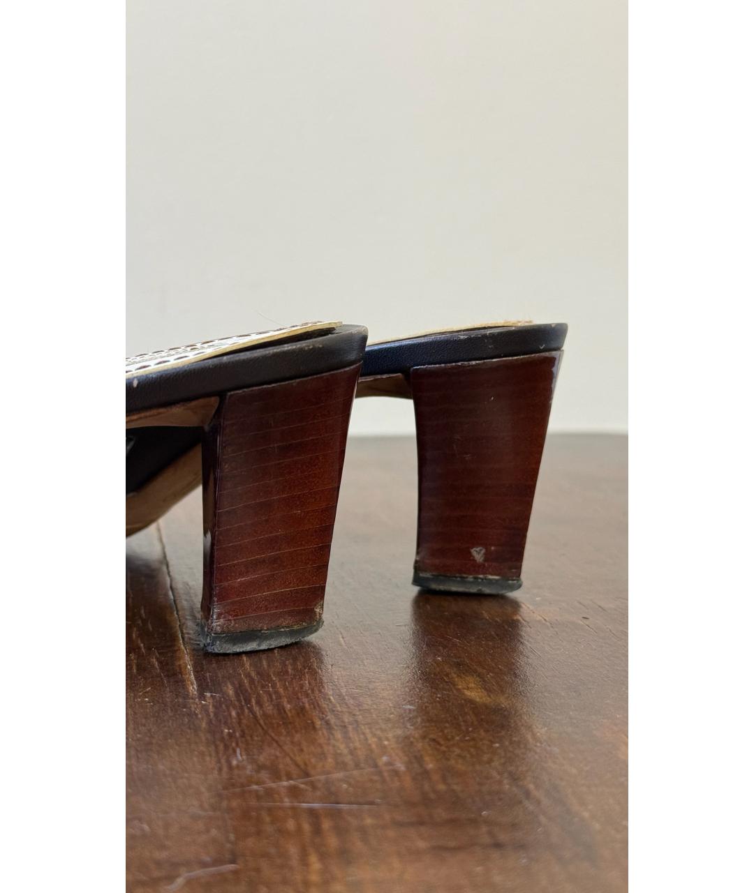 CELINE Черные кожаные сандалии, фото 5