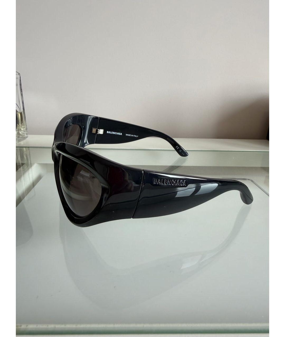 BALENCIAGA Черные пластиковые солнцезащитные очки, фото 2