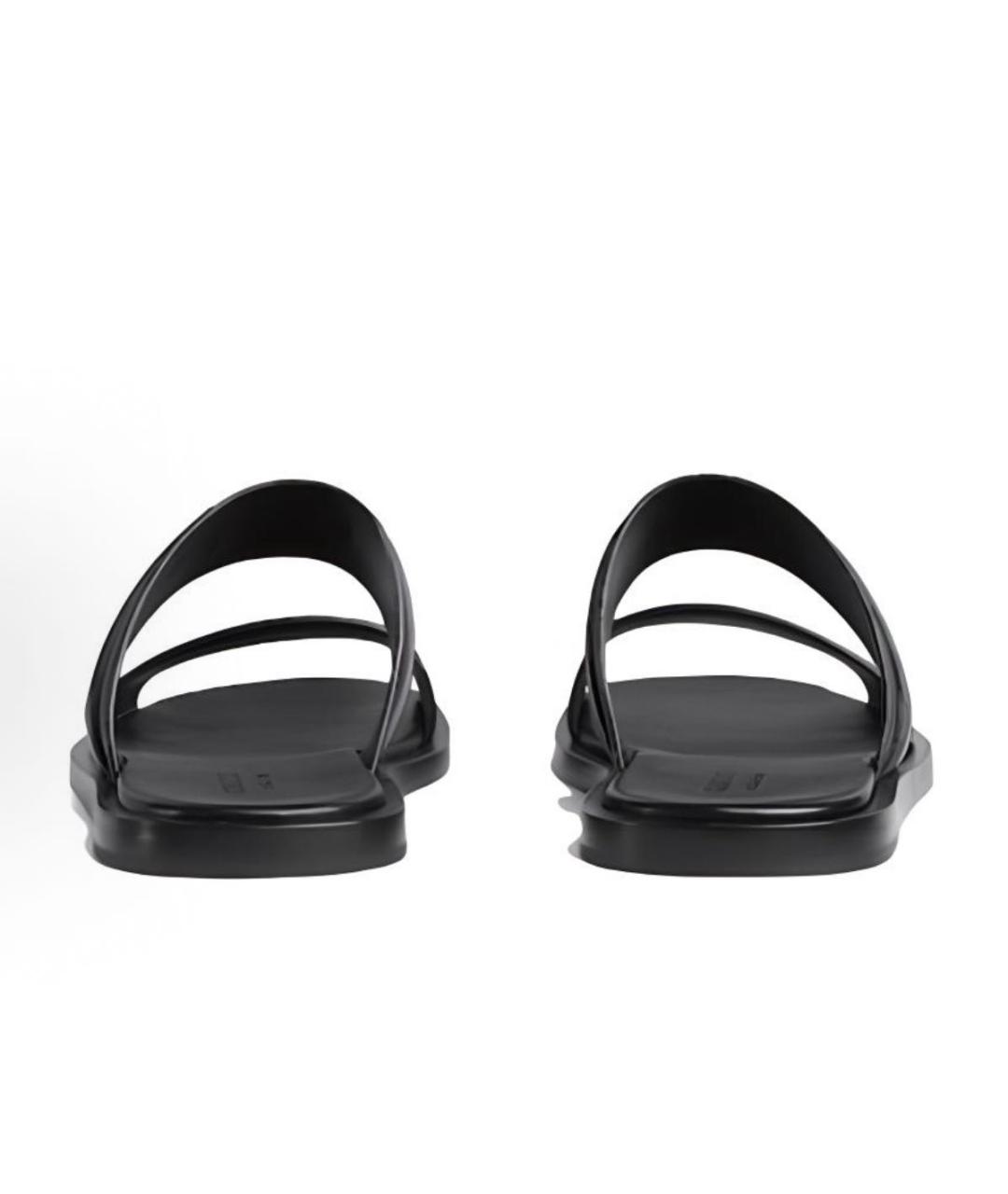 GUCCI Черные кожаные шлепанцы, фото 4