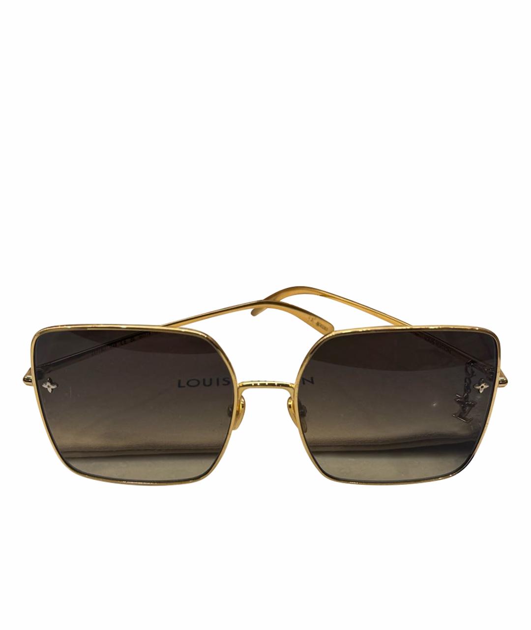 LOUIS VUITTON Золотые металлические солнцезащитные очки, фото 1