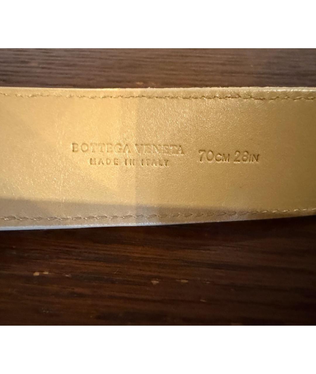BOTTEGA VENETA Белый кожаный ремень, фото 2