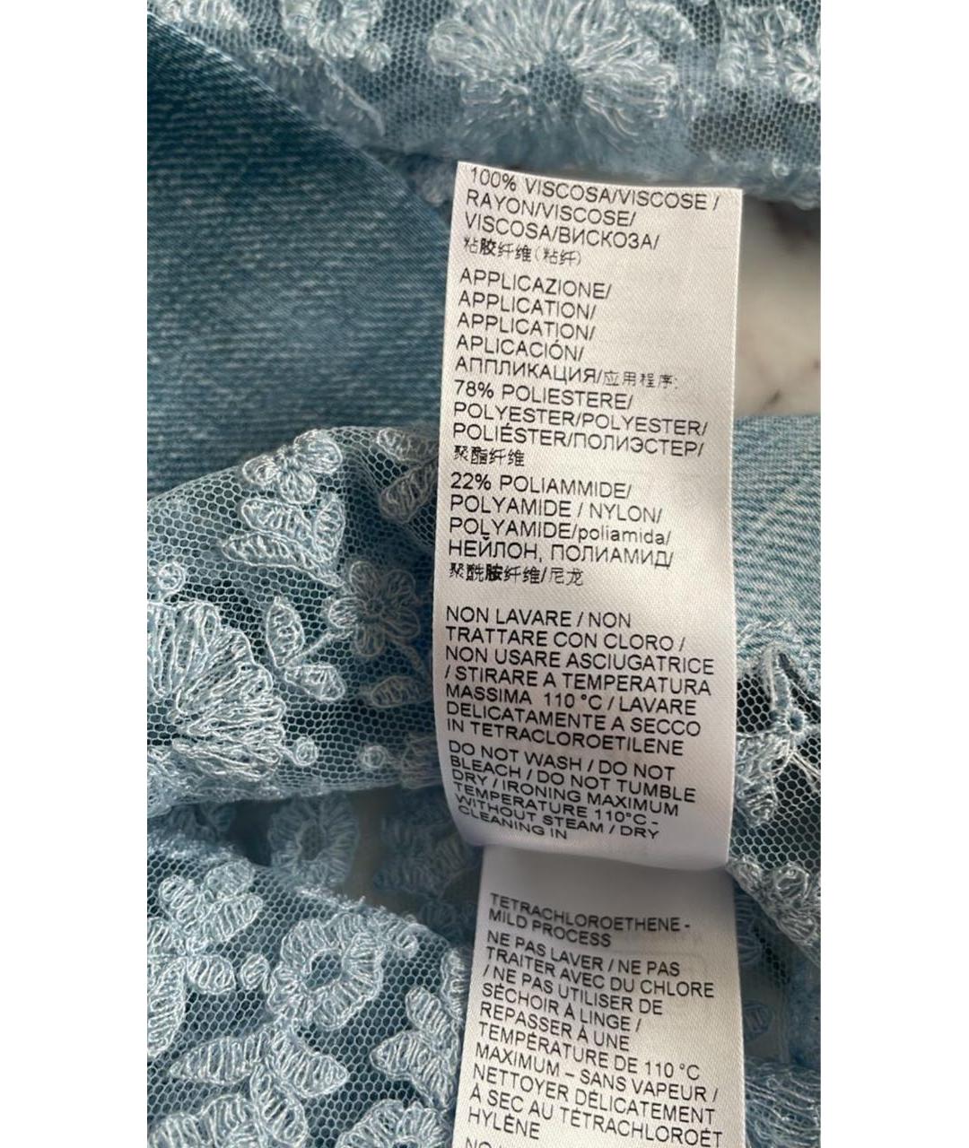 ERMANNO SCERVINO Голубая вискозная блузы, фото 6