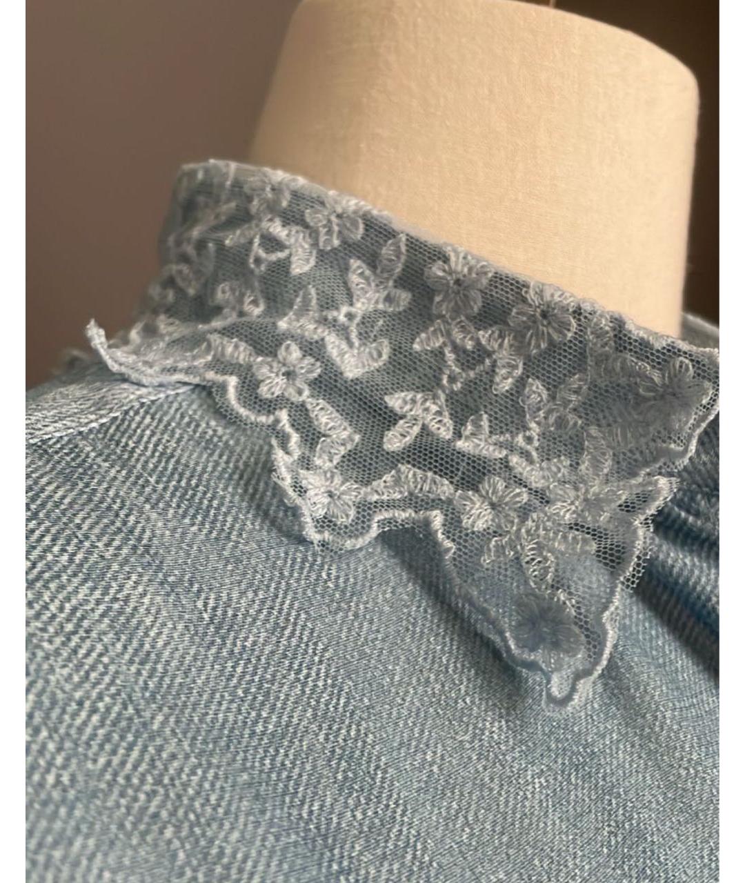 ERMANNO SCERVINO Голубая вискозная блузы, фото 5