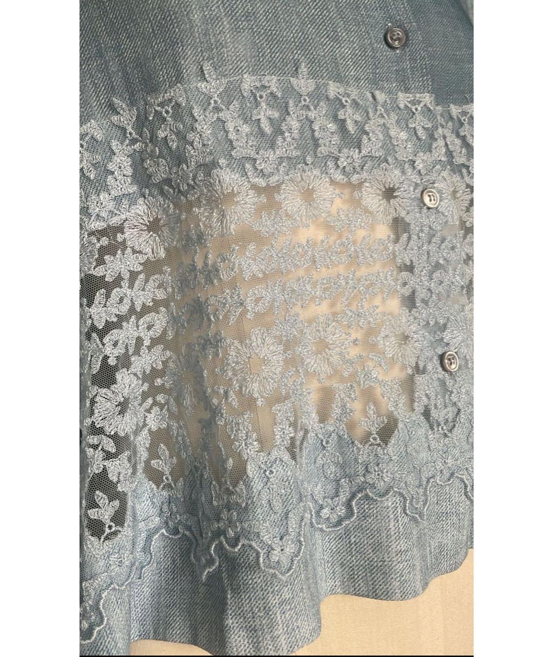 ERMANNO SCERVINO Голубая вискозная блузы, фото 3