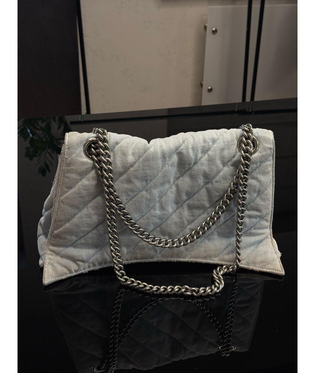 BALENCIAGA Голубая деним сумка тоут, фото 3