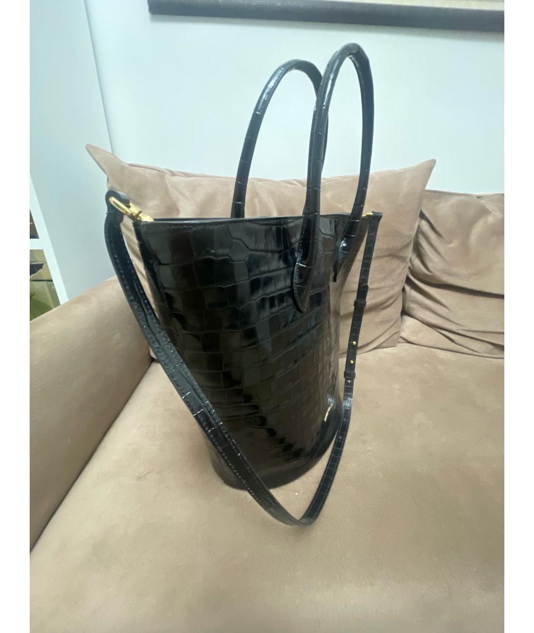 COCCINELLE Черная кожаная сумка тоут, фото 2