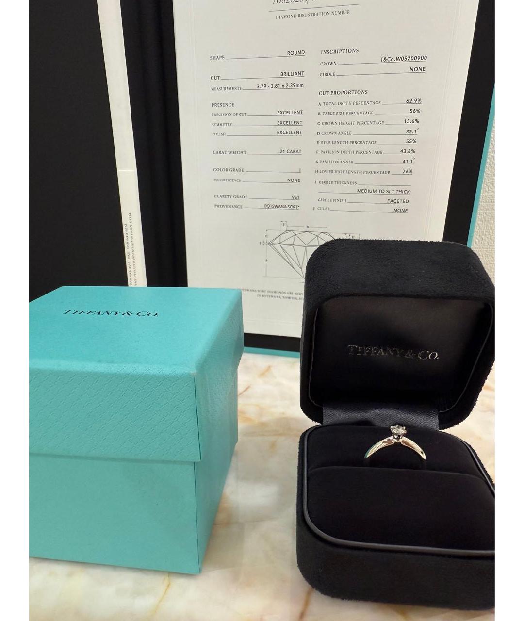 TIFFANY&CO Белое платиновое кольцо, фото 2