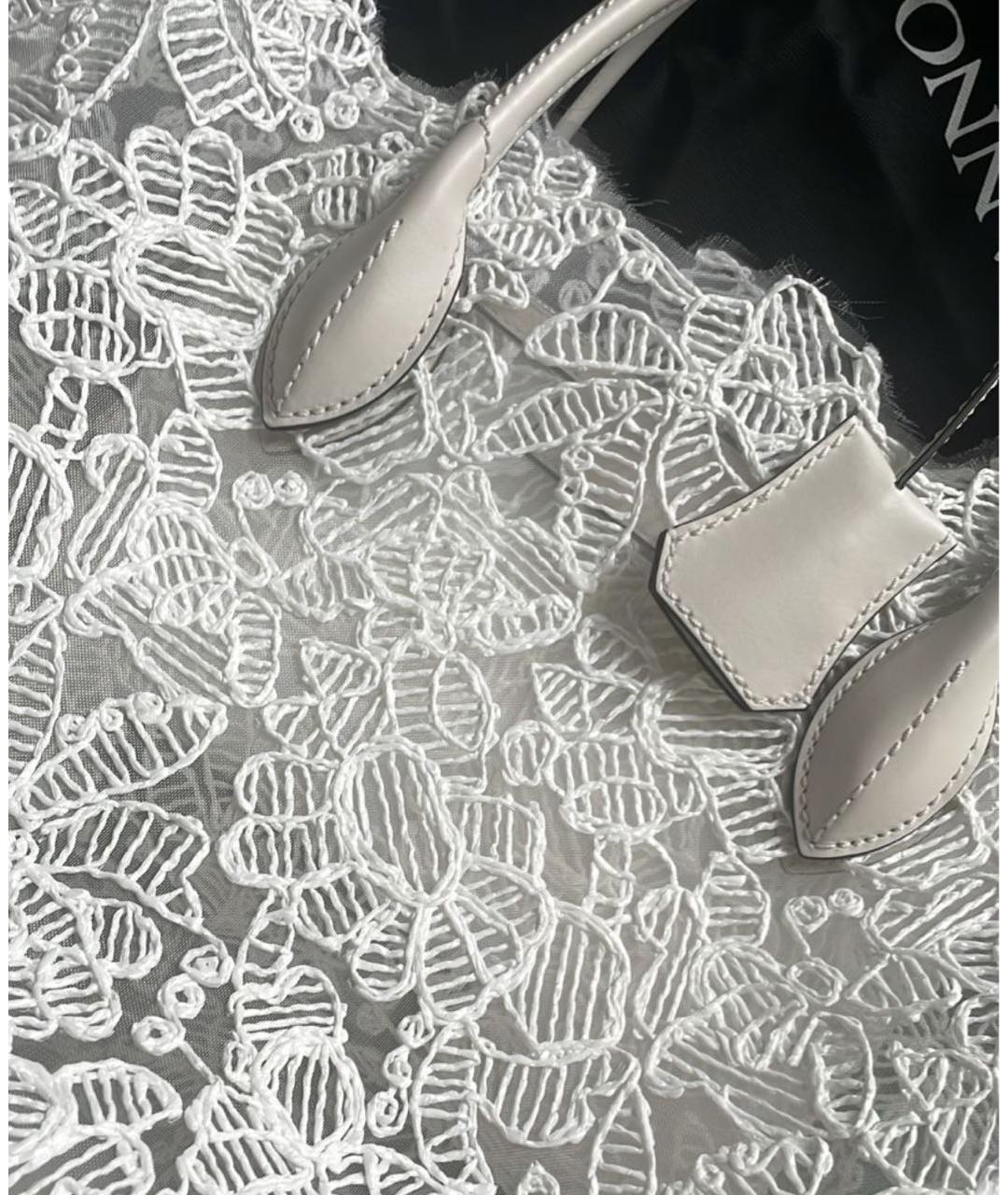 ERMANNO SCERVINO Белая пелетеная сумка тоут, фото 4