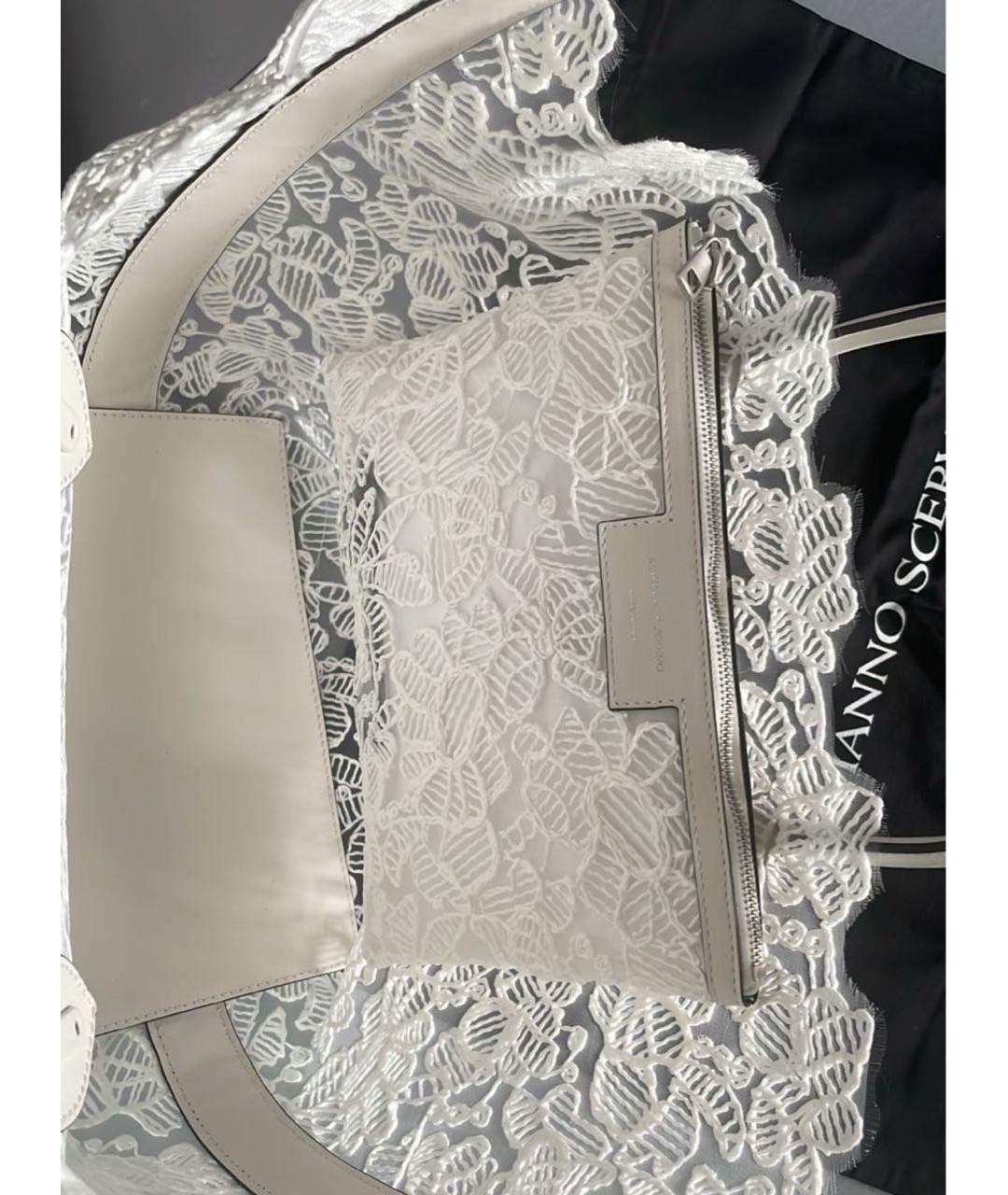 ERMANNO SCERVINO Белая пелетеная сумка тоут, фото 3